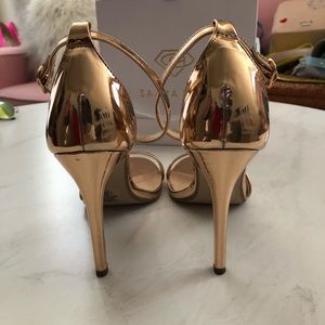 Shoes - Gold Ankle Strap Heels Shoes - Gold Ankle Strap Heels